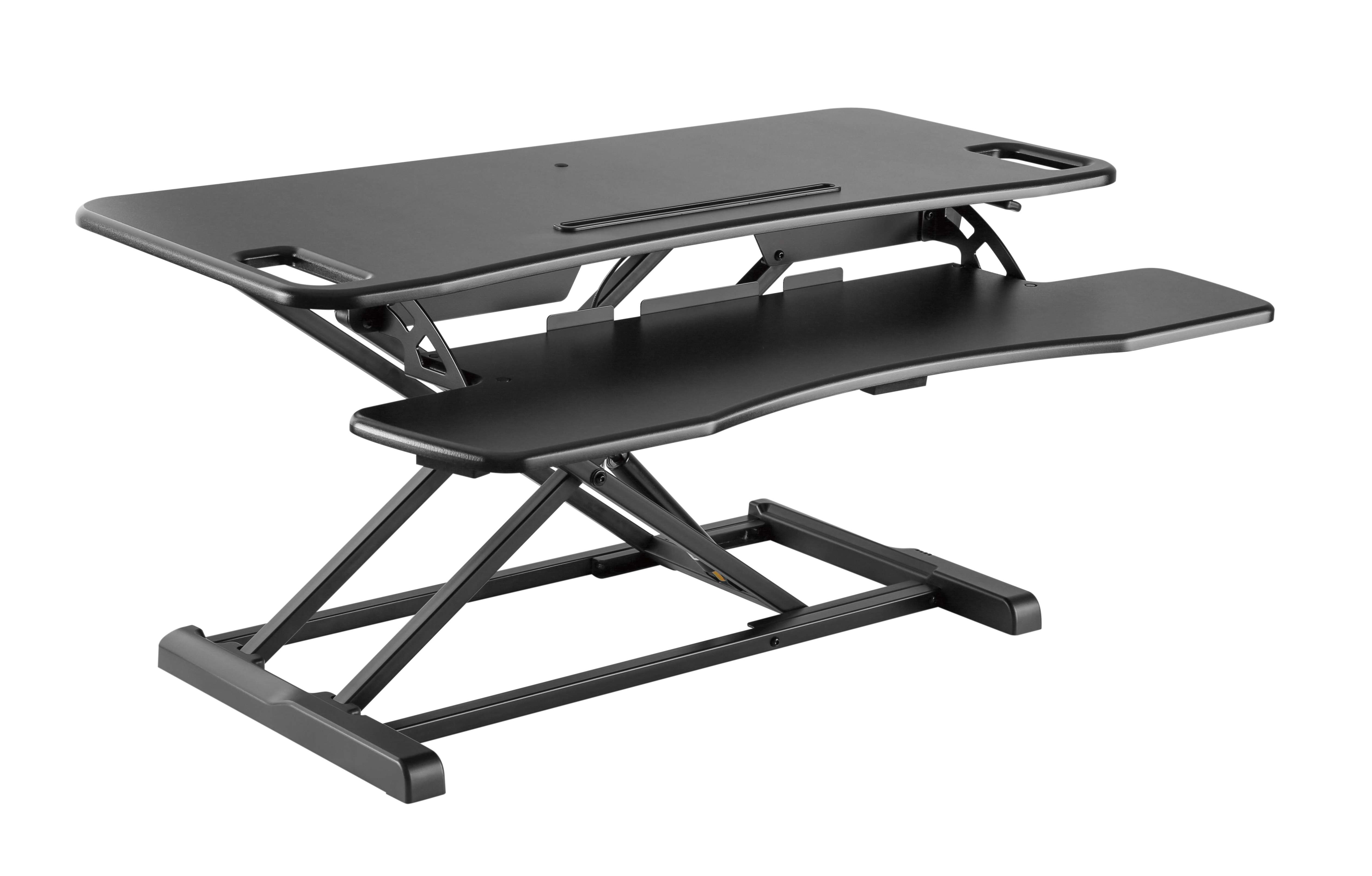 Laptop 25breite Plattform SLYPNOS höhenverstellbarer Steh-Sitz Schreibtisch ergonomischer Sit-Stand Workstation Aufsatz Für Computer großer Stehpult mit abnehmbarer Tastaturablage