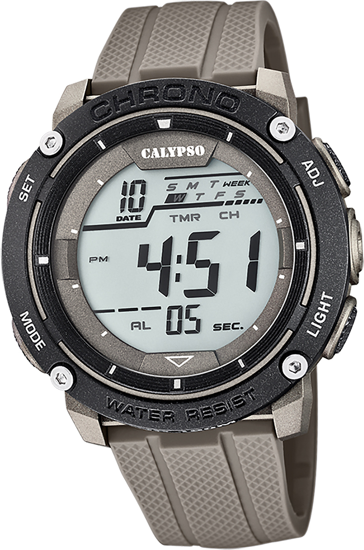 Pánske hodinky Calypso plastové sivé Digitálne náramkové hodinky Calypso D2UK5820/1