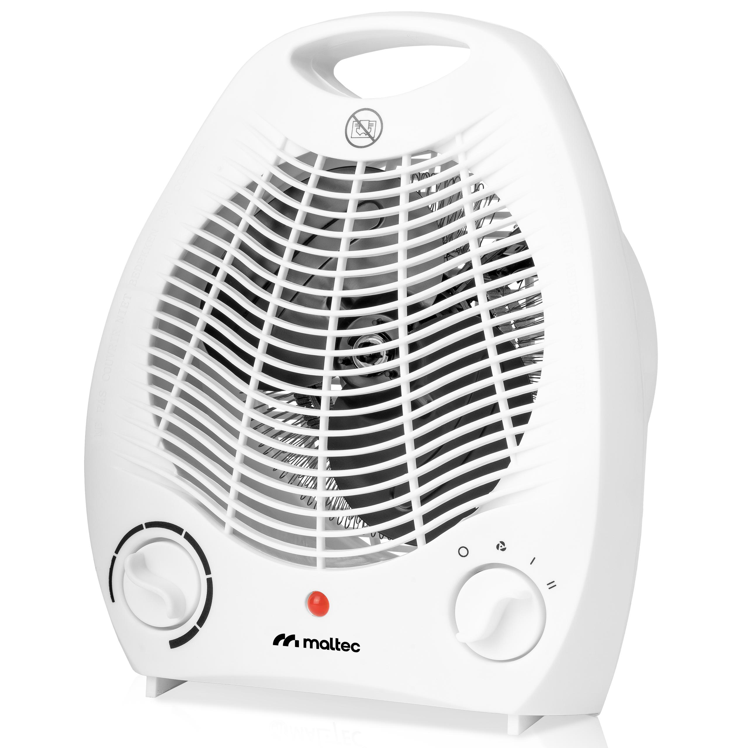 Heizlüfter Heizgebläse elektrischer Heizstrahler MalTec Temperaturregelung mit Überhitzungsschutz 2000W weiß