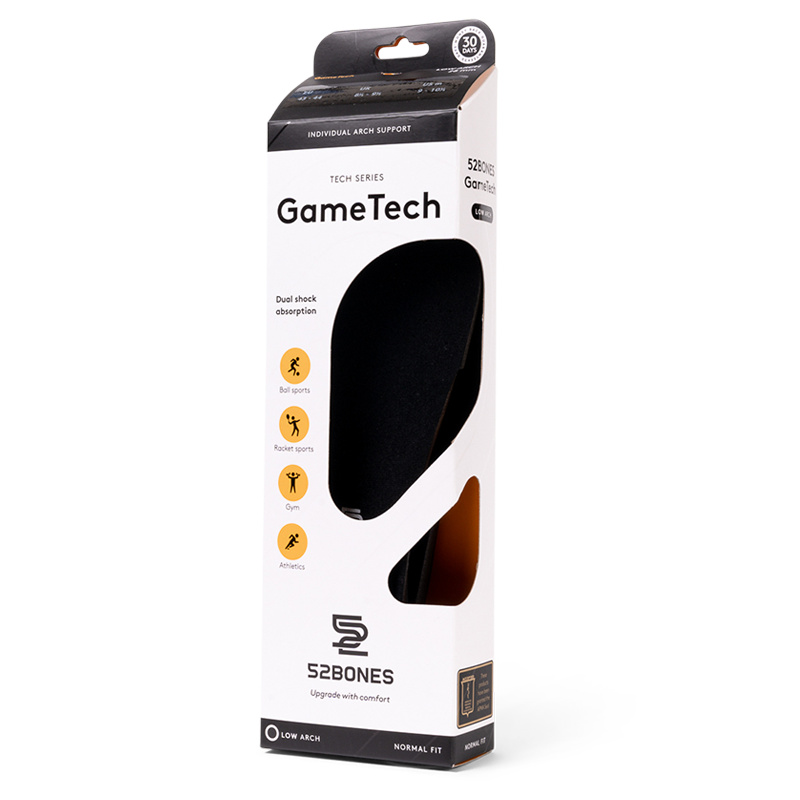 52 Bones GameTech Sport Inner Soles Low Arch, Grösse:43/44 NEW-47231