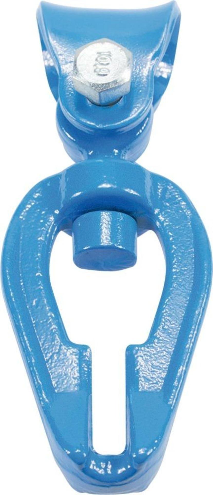 PÖSAMO Seilgleitbügel 7/8 GK10 verg.Stahl blau, drehbar 2101300000