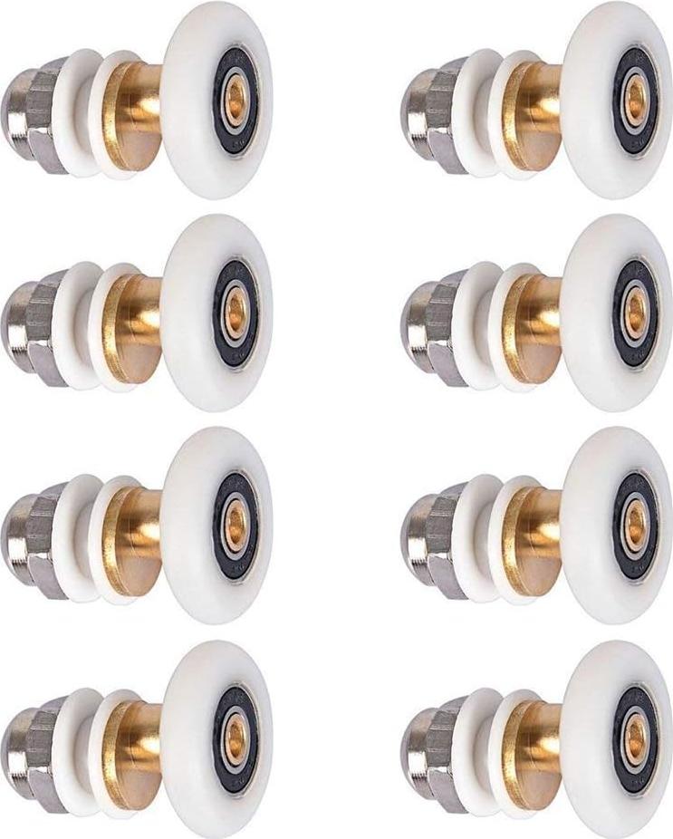 JedBesetzt Duschtür - Rollenrolle für Duschtür, Schieberollen, Türrolle, Ersatzrad, 8 Stück, 25 mm K-MM-2613-159