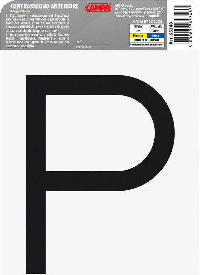 LAMPA Zeichen Fahrschüler, statisch - Vorne 65348