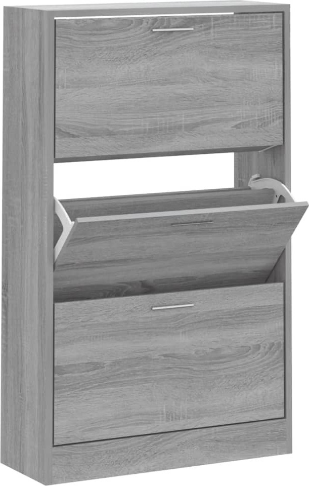 Schuhschrank Grau Sonoma 63x24x103 cm Holzwerkstoff