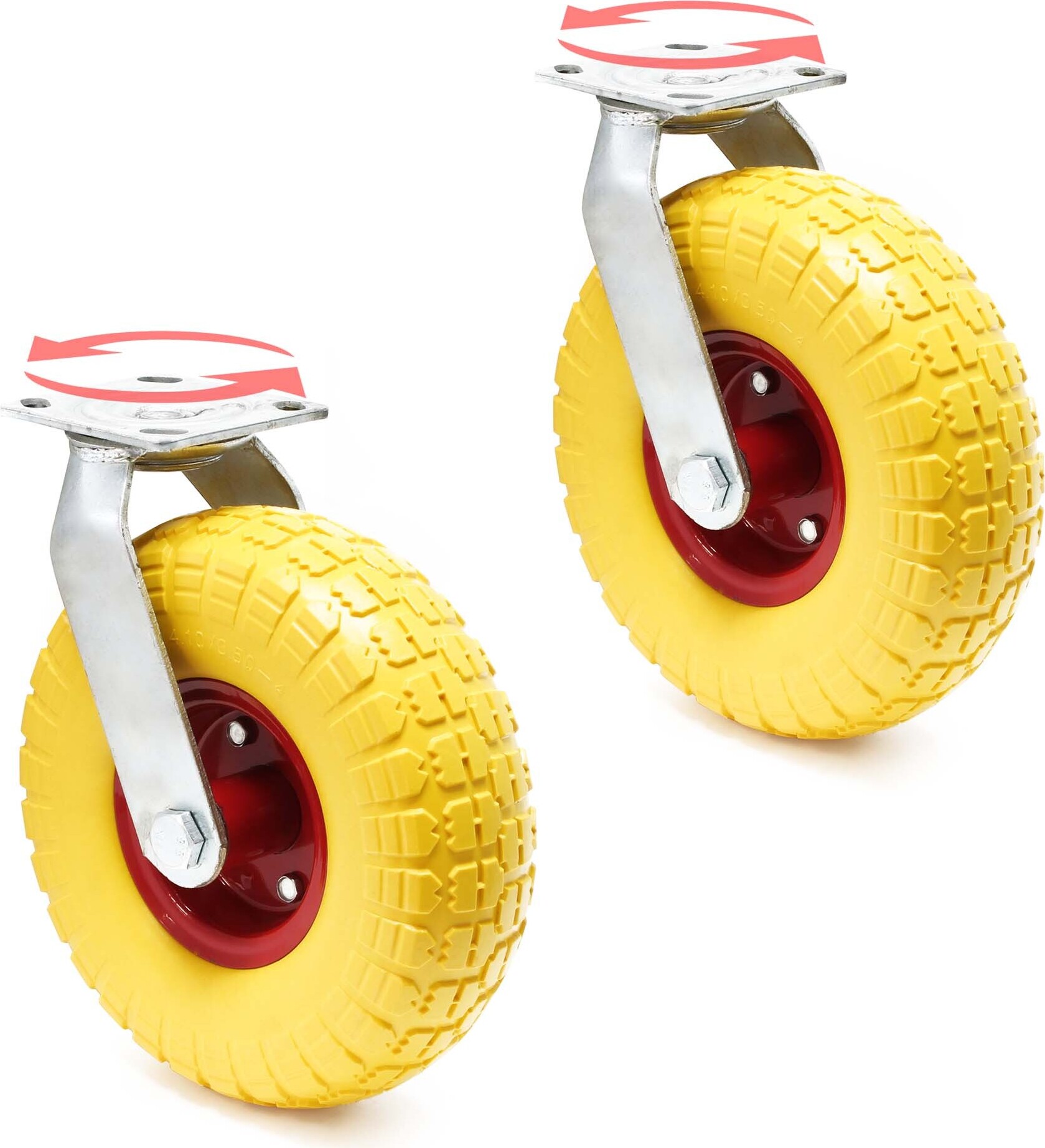 Produktbild von Sets BF125 – 4 Rollen (2 Lenkrollen + 2 Bockrollen), Polypropylen, Ø 125 Mm, Traglast 450 Kg, Für Transport & Co.