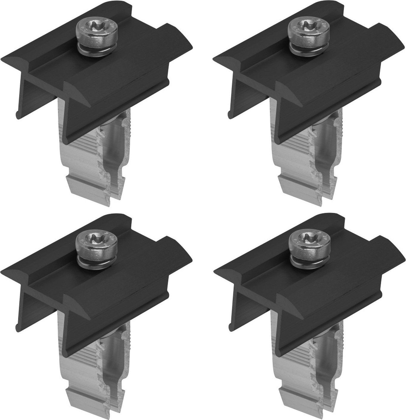 Avoltik 4x ALU Mittelklemme schwarz Easy-Click-System 30-45mm Solar PV für Befestigung Schiene avoltik-3335076004