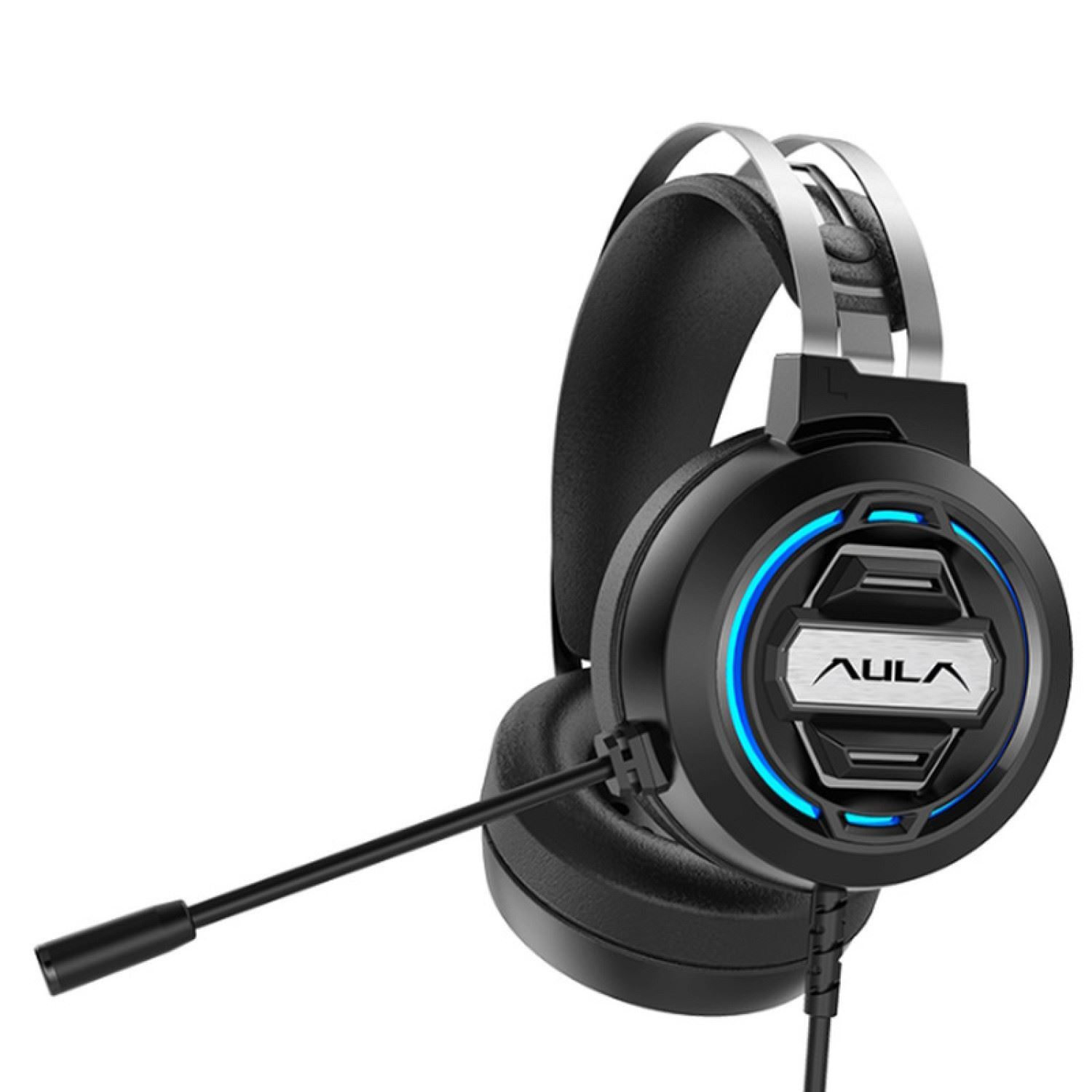 Herné slúchadlá Aula S603 Noise-Off/ 50 mm meniče/ 2 m kábel/ 2 x 3,5 mm audio/mikrofón + USB RGB LED/ čierna