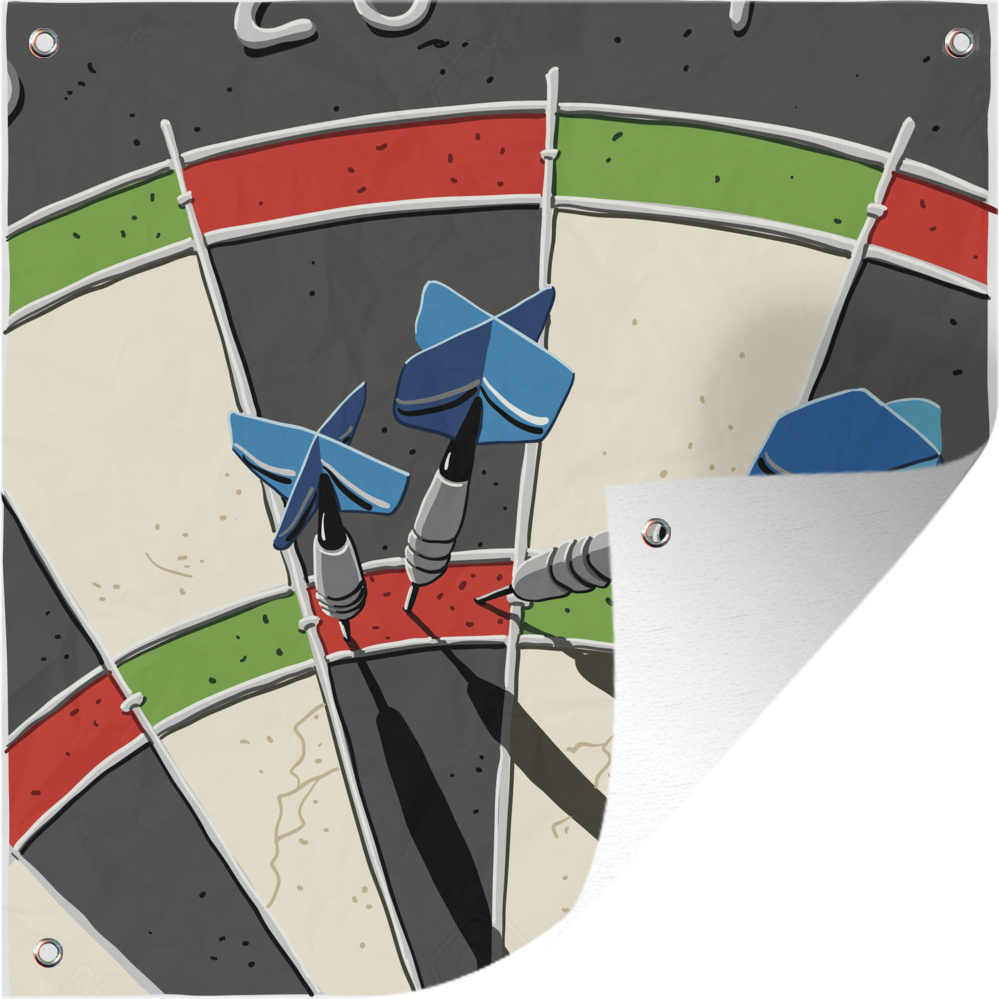 MuchoWow® 50x50 cm Outdoor-Poster Gartendeko Sichtschutz Garten Poster für den Garten Eine Illustration der höchsten Punktzahl im Dartsport 133|1353661