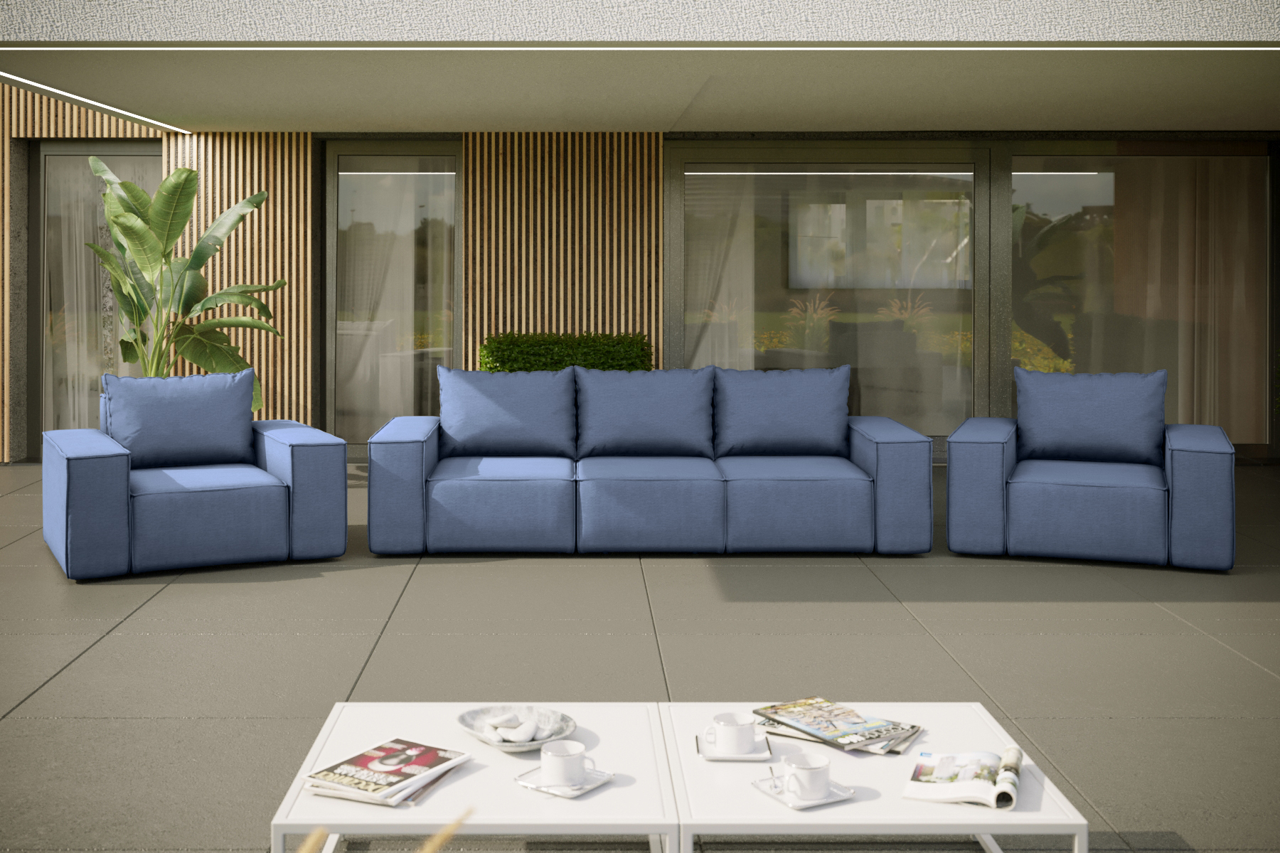 Kaiser Möbel set záhradného nábytku 3+1+1 na záhradu, terasu, záhradný nábytok lounge set SONNE EXCLUSICVE