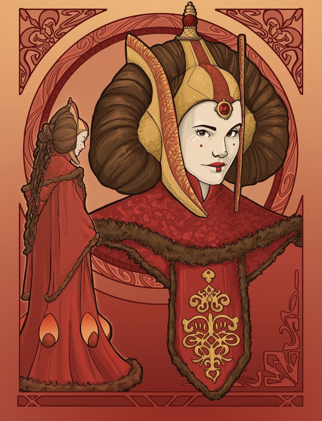 Disney Poster Star Wars Padmé Amidala Rot - 612864 - 30 cm x 40 cm