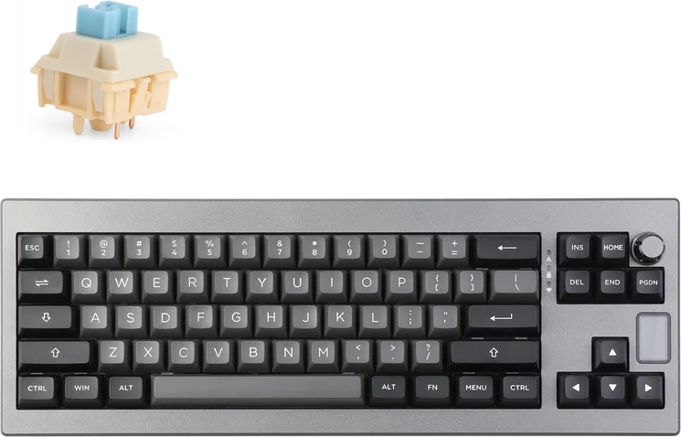 EPOMAKER Shadow-X Gasket Mechanische Tastatur mit Kabel/Bluetooth/kabellos,mit Bildschirm, Budgerigar Switch