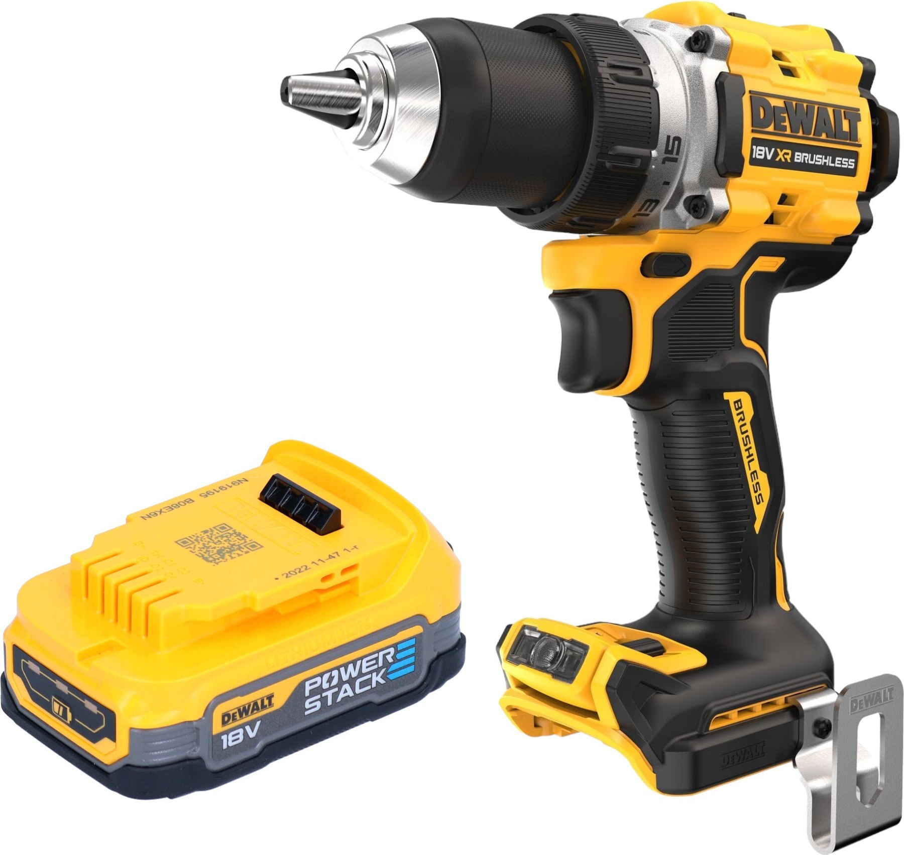 Akumulátorový vŕtací skrutkovač DeWalt DCD 800 N 18 V 90 Nm + 1x akumulátor Powerstack 1,7 Ah - bez nabíjačky
