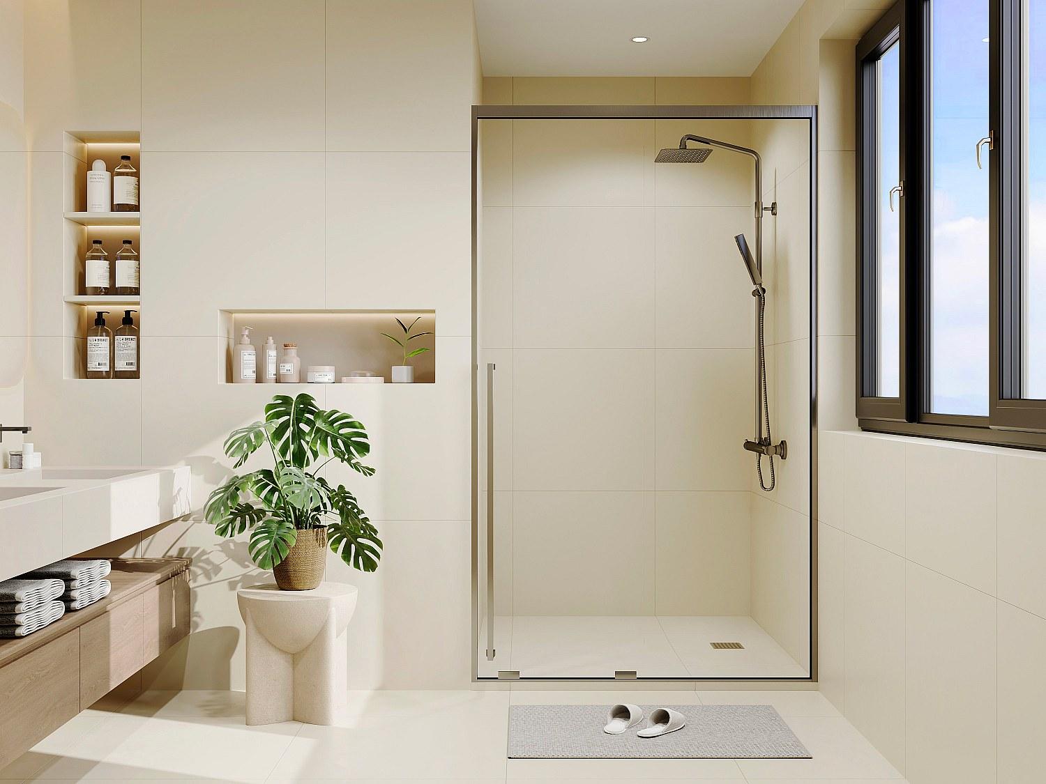 Vente-unique Duschschiebetür - 120 x 200 cm - Stahlgrau - COVINGTON