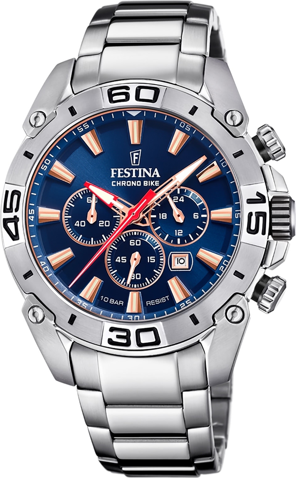 Pánske náramkové hodinky Festina z nehrdzavejúcej ocele strieborné športové D2UF20543/4