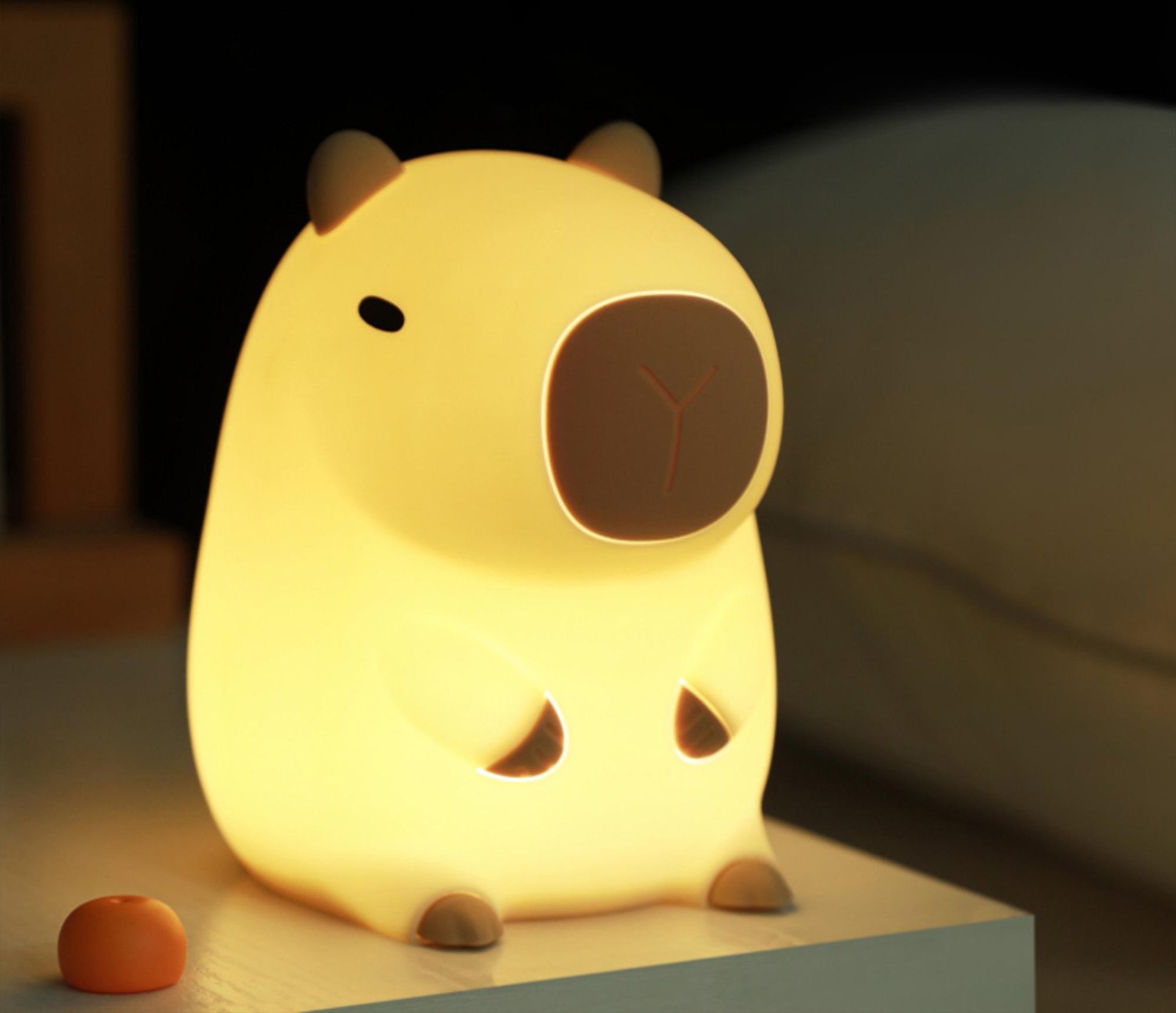 Forever Light Nachtlicht, Silikon-Nachtlicht dimmbar, Capybara-Licht, USB wiederaufladbares Nachtlicht, Touch-Timing, Einschlafhilfe