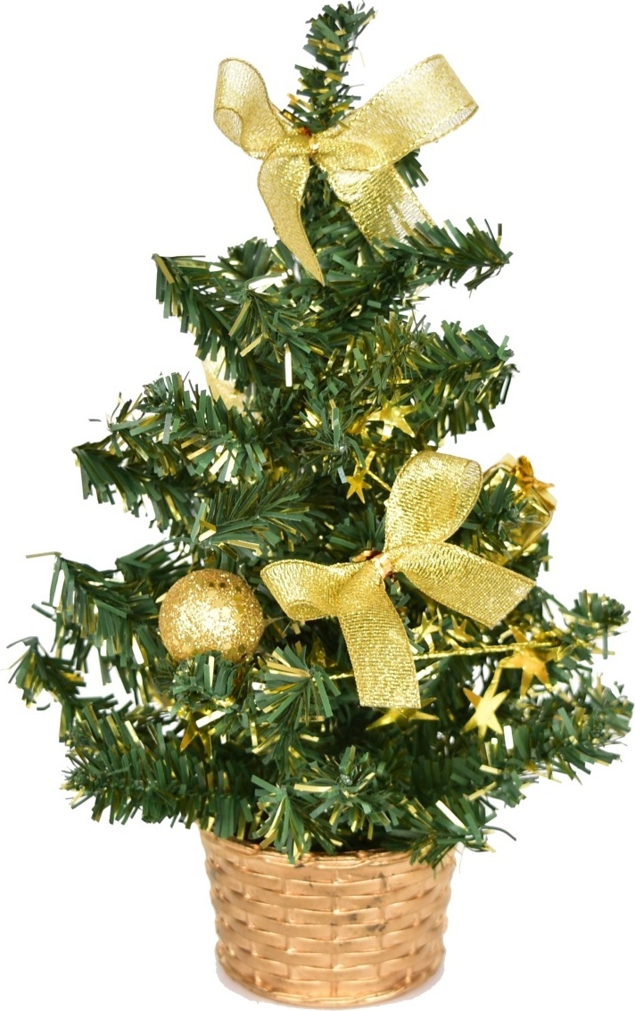 DOMMIO Baum geschmückt gold 25 cm