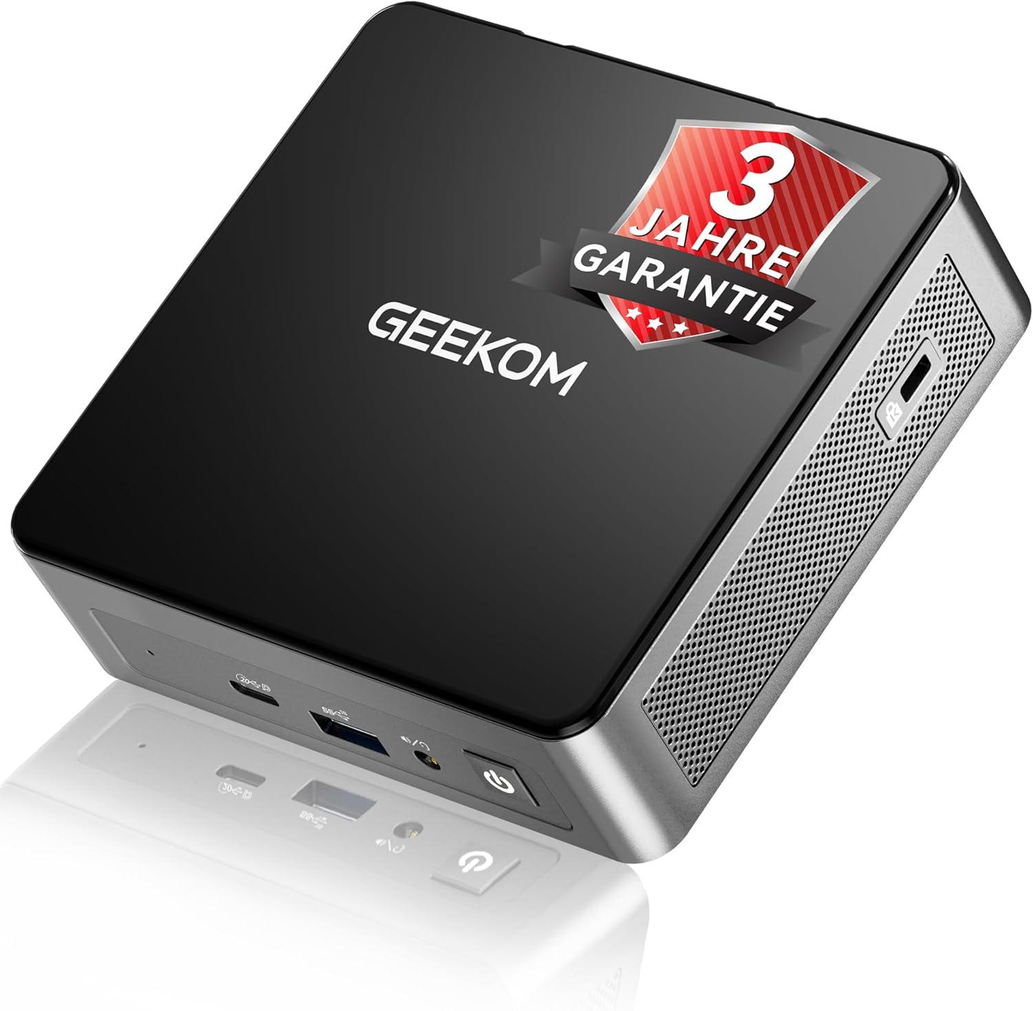 GEEKOM Air12 Mini PC [2026 Edition] mit Intel 7505, 16GB DDR4 RAM(kein festgelegter LPDDR), 512GB SSD, Dual USB-C 20Gbps, Triple 4K Display, W-11 Pro