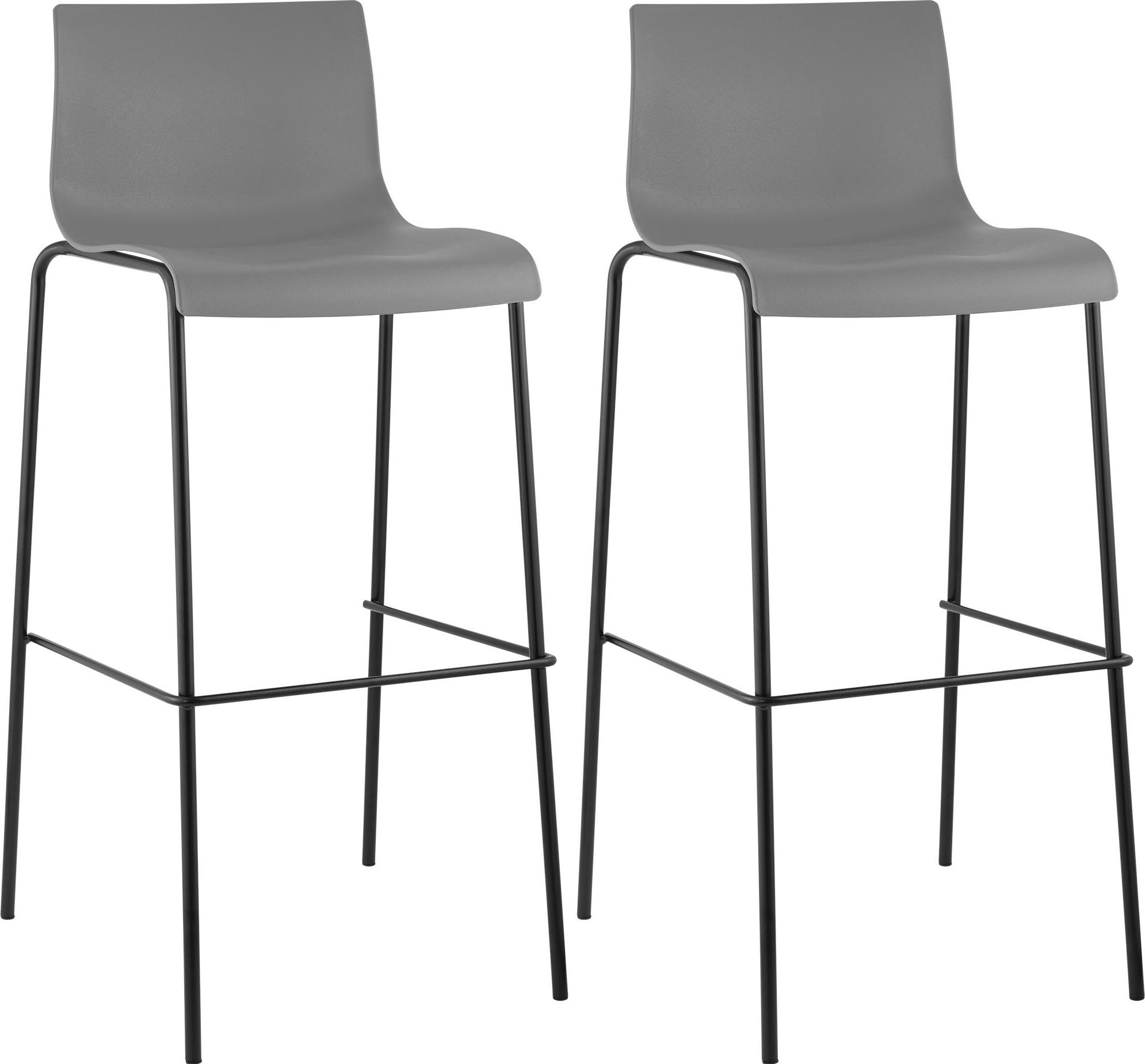 CLP 2er Set Barhocker Hover Kunststoff 4-Fuß Gestell 4-Fuß Gestell grau Gestell Farbe schwarz 304471