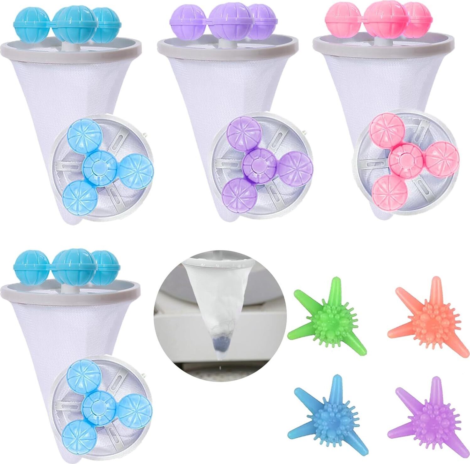 Filterbeutel Waschmaschine 4 Stück - Haarentferner Für Tierhaare & Fusseln