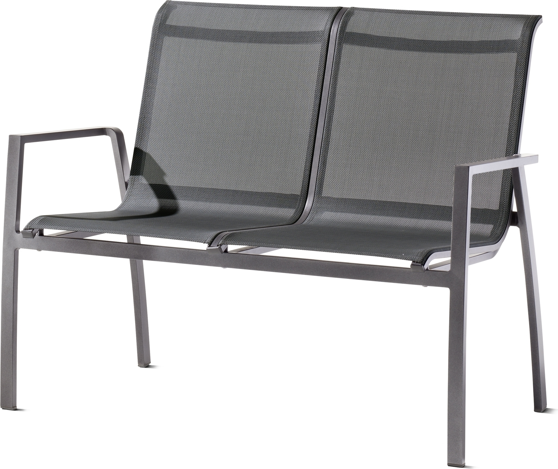 SIEGER Gartenlounge-Bank >Malaga< in Silbergrau - 65,5x92,5x115,5 (BxHxT) 970321
