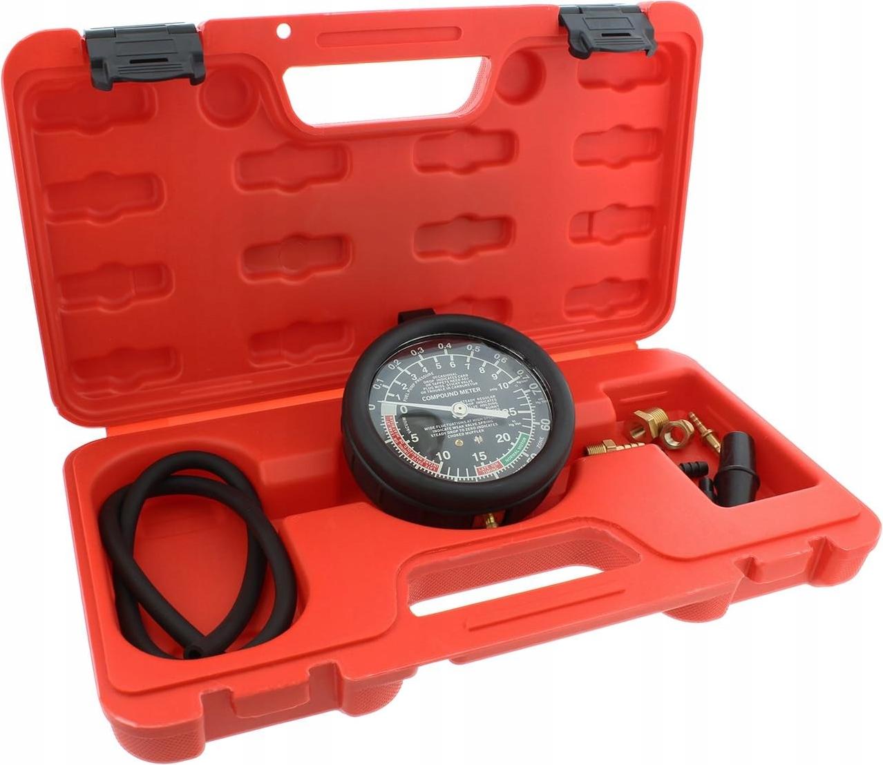 Magma - Heimtex KRAFT&DELE | Vakuumtester, Vakuumpumpe, Benzinpumpentester, Unterdruck Tester, Benzinpumpe mit Schlauch, Manometer KD10589