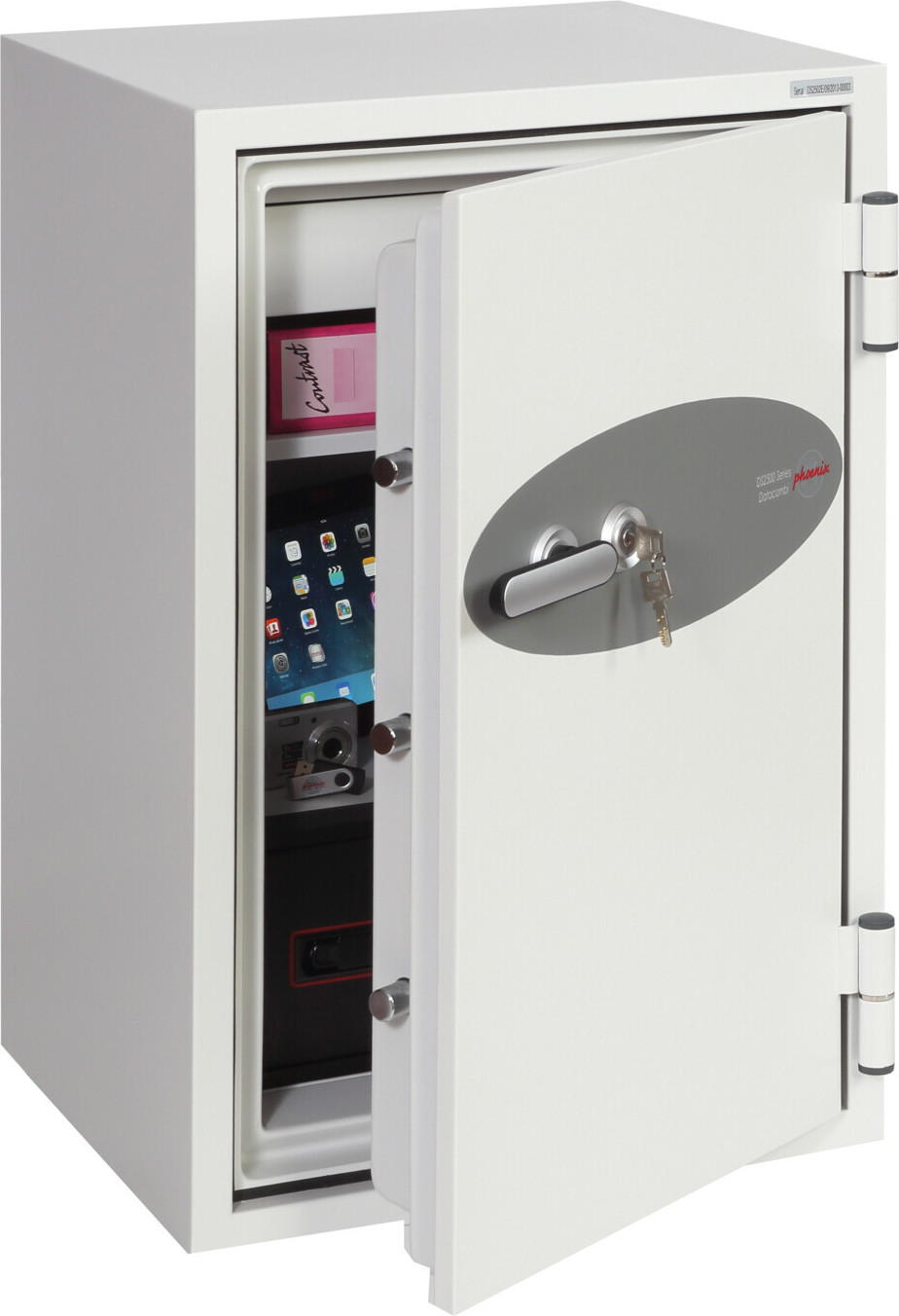 Phoenix DS2502K Datenschutztresor Datacombi elek Tastenschloss Weiß PSDS2502K