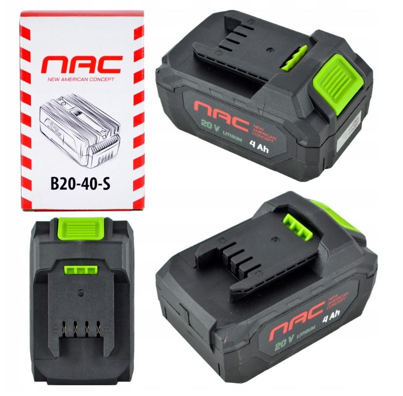 NAC Akumulator 20V 4Ah S Series, de Akku-Ersatzbatterie, hohe Leistung und Haltbarkeit für NAC Werkzeuge, ideal für Bau- und Reparaturprojekte de