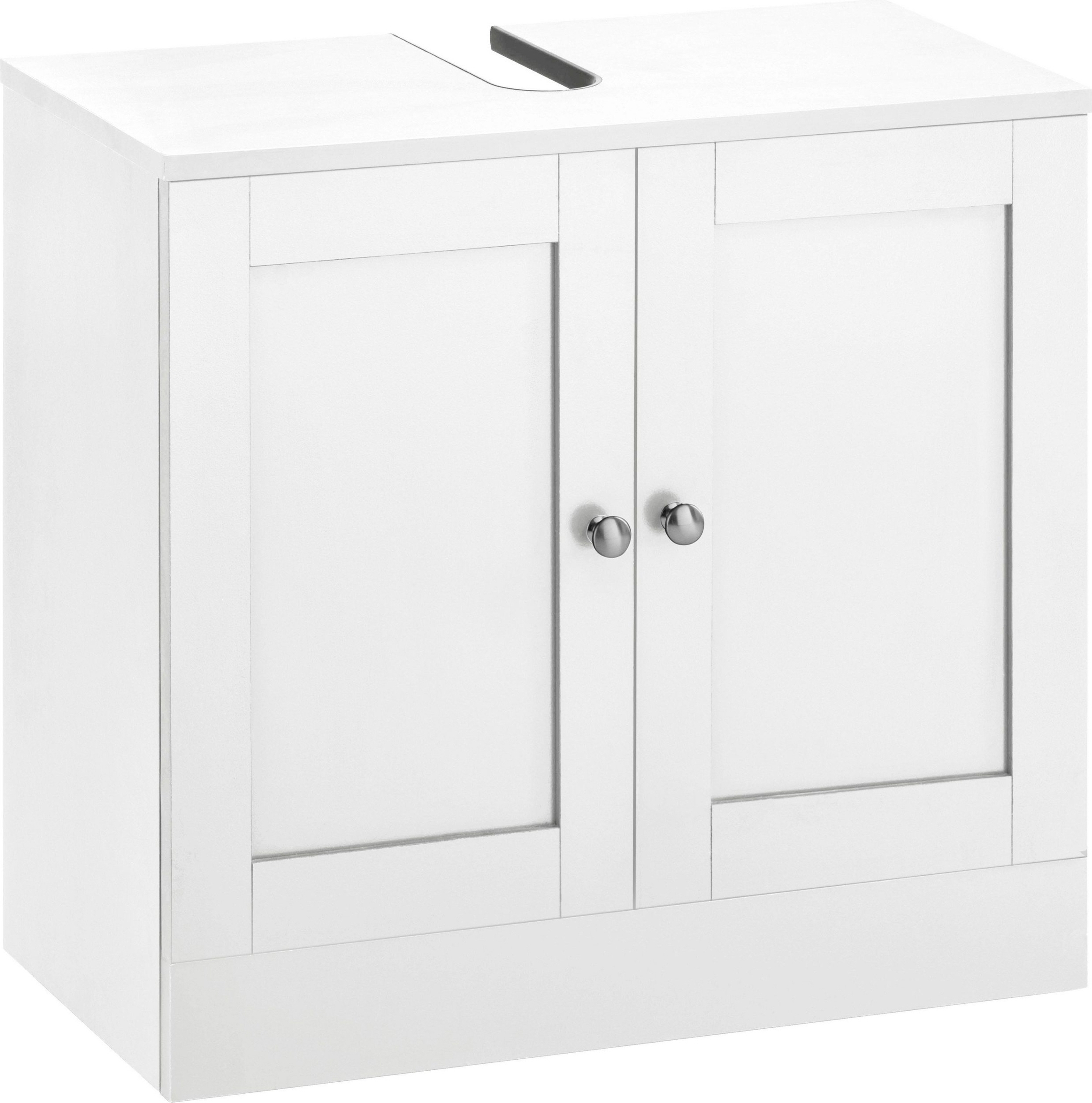 freiraum Waschbeckenunterschrank >Emrik< in Weiß - 60x55x30cm (BxHxT) 1300147