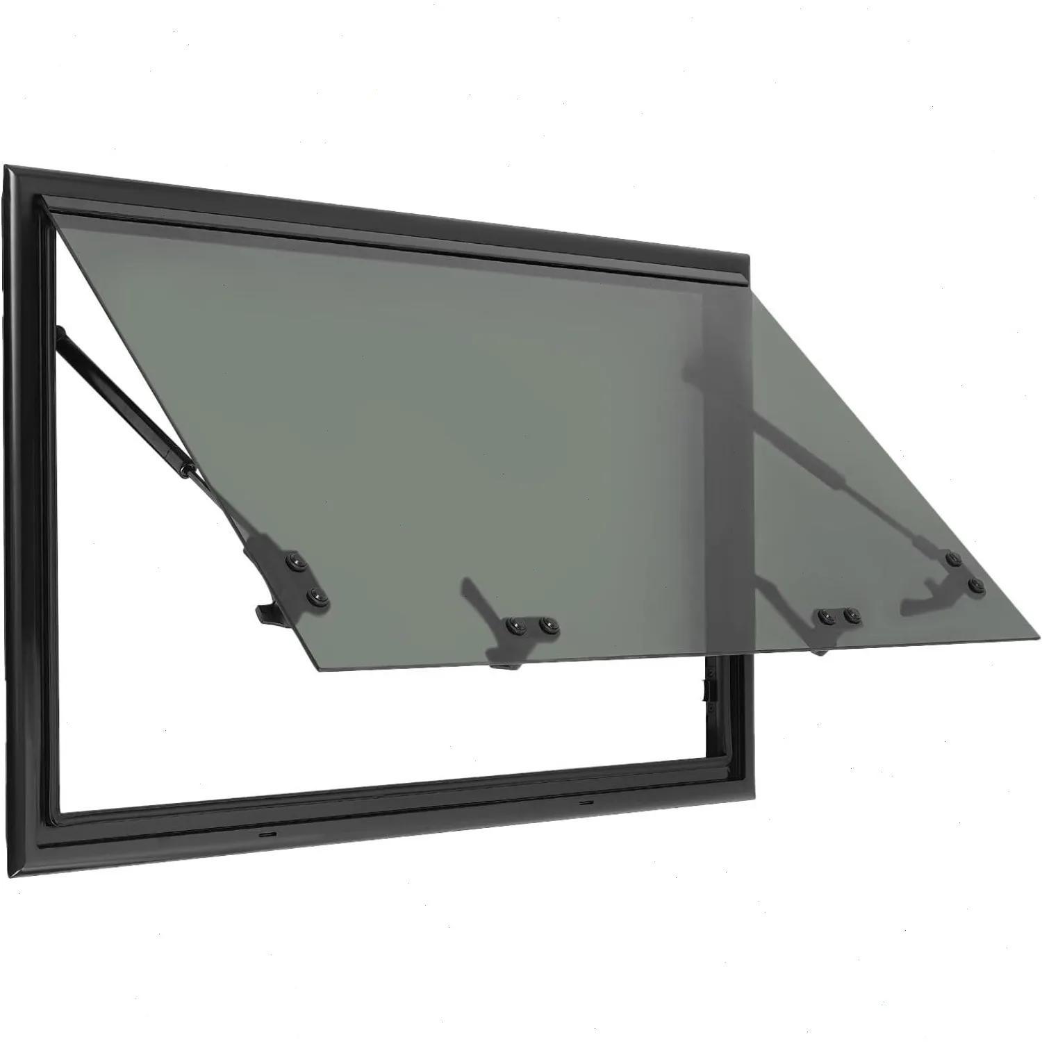 StarTech Wohnmobil Wohnwagen Fenster - Außen Ausstellfenster 800x500 mm - Seitfenster mit Verdunkelungsrollo - Für Kastenwagen Campervan und Caravan - Schwarz