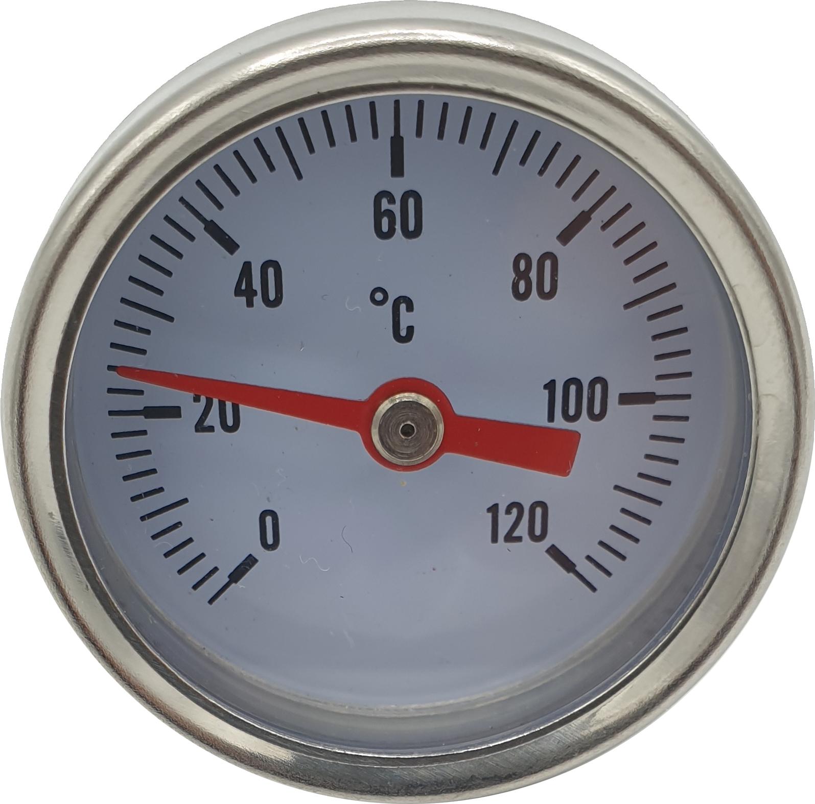 Teplomer 1/4" zadný vstup 0-120 °C priemer 40 mm
