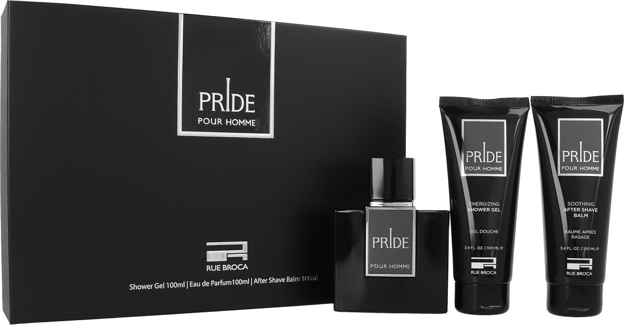 Rue Broca Pride Homme Darčeková sada Edp 100 ml, sprchový gél 100 ml a balzam po holení