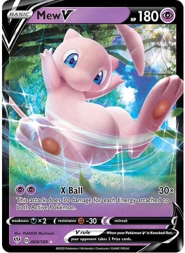 The Pokemon Company Mew V English Sword & Shield Darkness Ablaze 069/189 Trading Cards Pokemon Single Cards