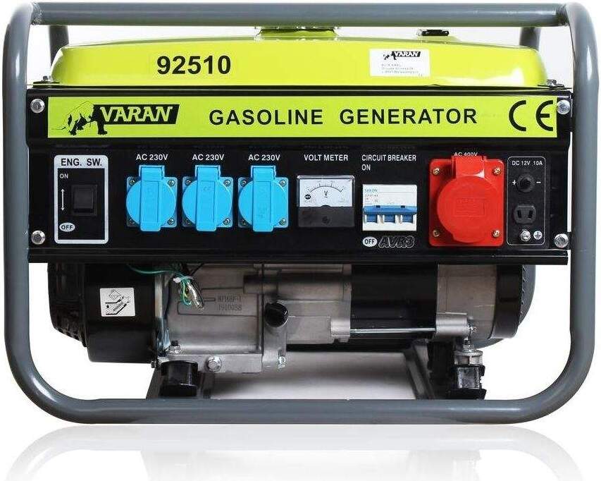 Varan Motors - 92510 Benzínový generátor 2,3 kVA 1x 400V 3x 230V 1x 12V DC Elektrický generátor