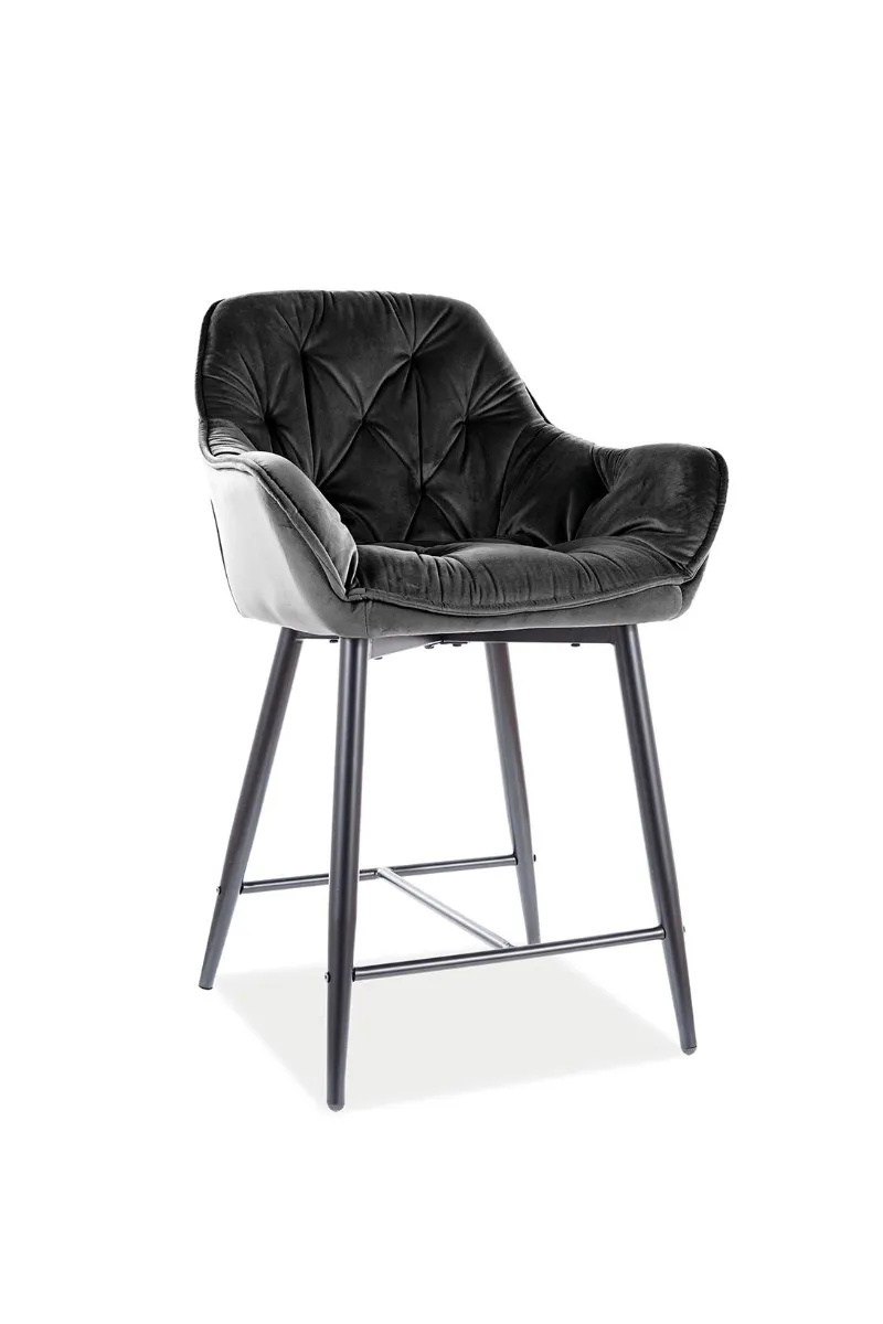 VENETI Kleiner Barhocker LUSINE – schwarz 038-12-00054
