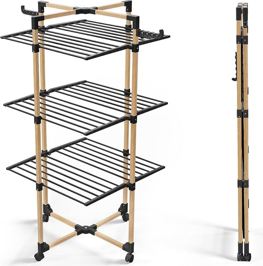 VOUNOT® VOUNOT Tendedero de Pie de Torre 3 Niveles 69x136x69 cm,