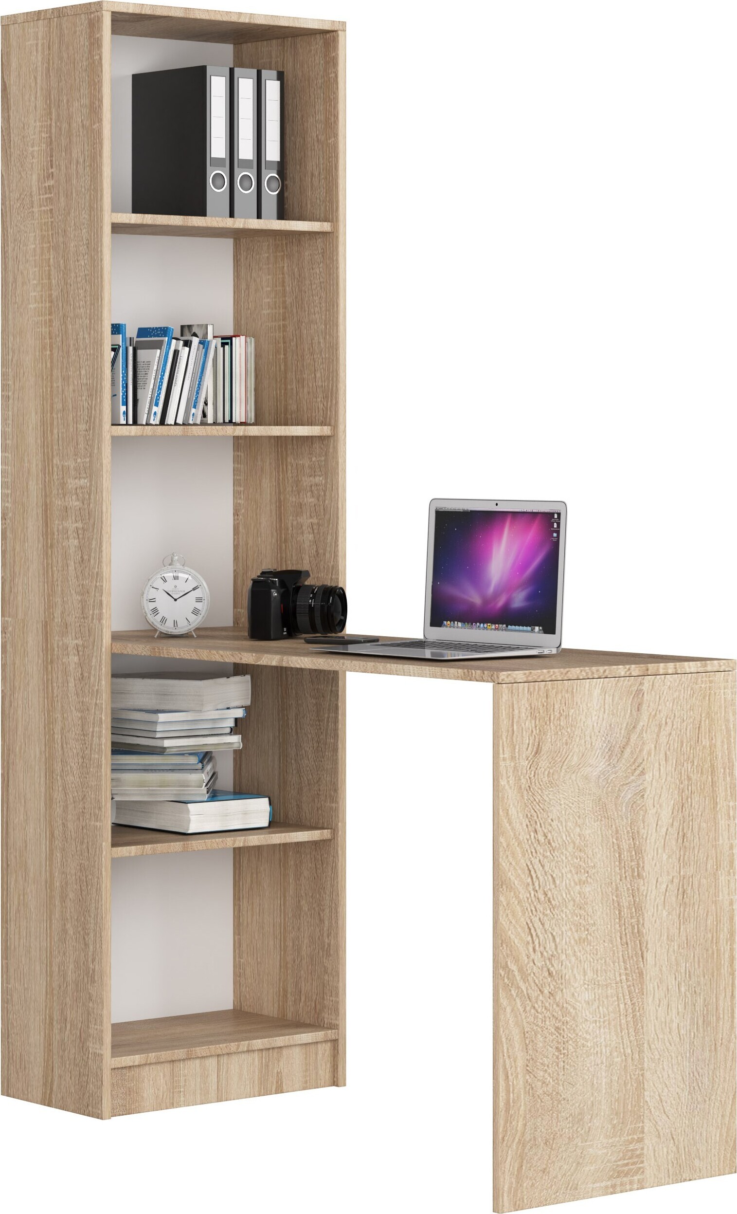 Schreibtisch AKORD SMART Sonoma-Eiche Schreibtischbibliothek B125 x H180 x T50cm IP0PBIUSONSMART