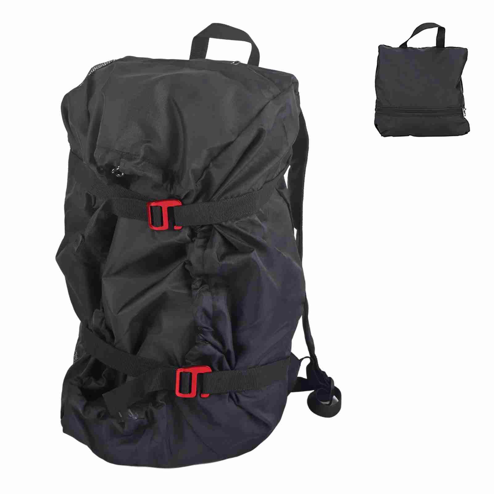 Gistuch Kletterseil -Kit -Tasche Klapper Schultergurt für Camping -Wandern im Freien (schwarz)