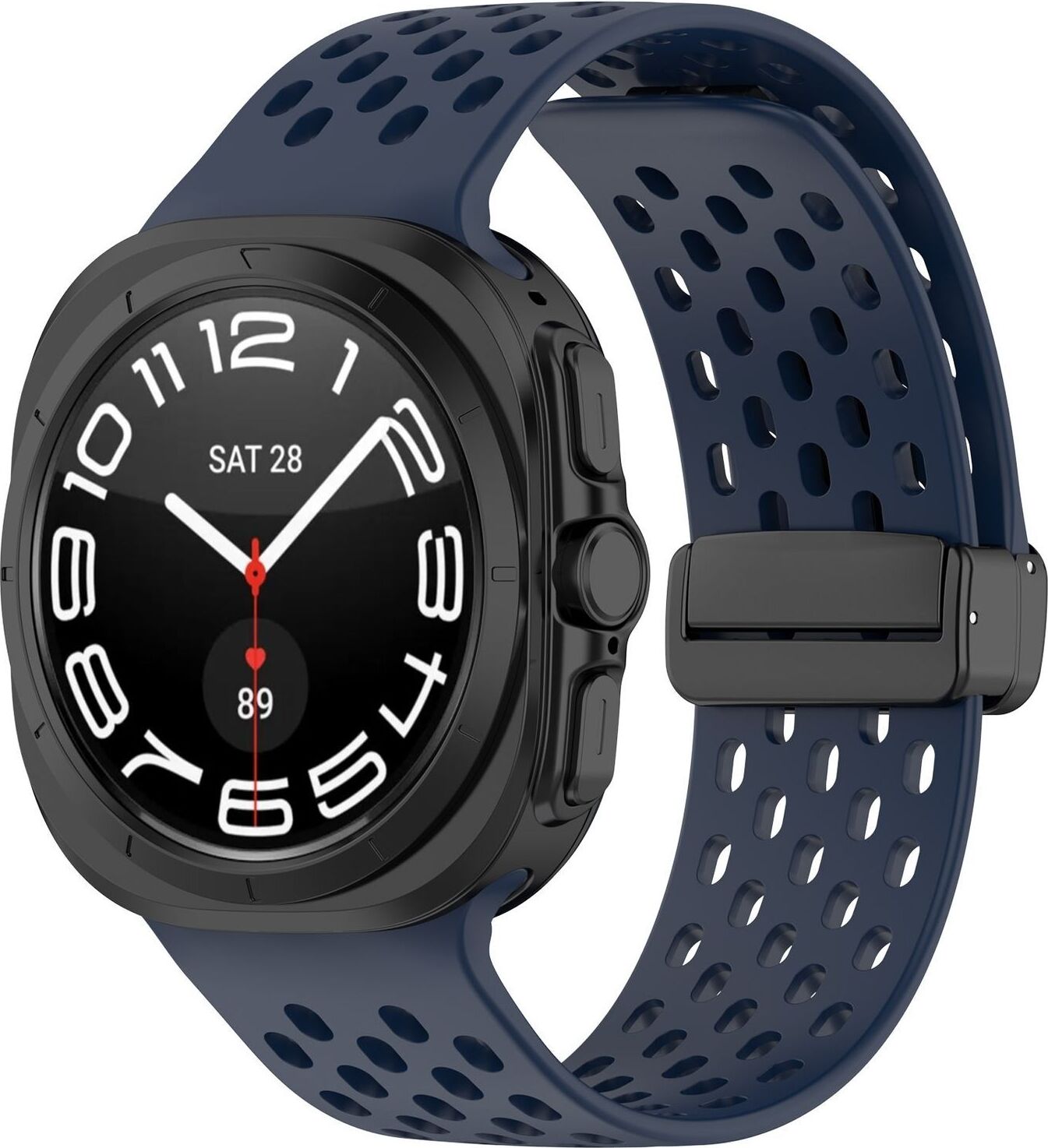Pre Samsung Galaxy Watch Ultra 47 mm silikónový magnetický remienok D- Blue