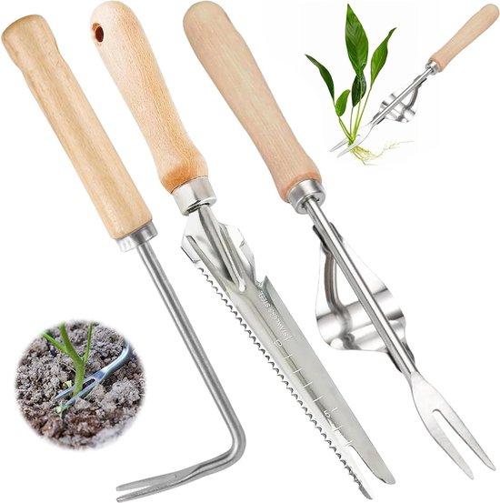 OEM Wurzeljäger aus Edelstahl mit Holzgriff - Hand-Wurzeljäger - Hand-Wiedmachine für den Garten - Wurzelvork für den Garten 2026