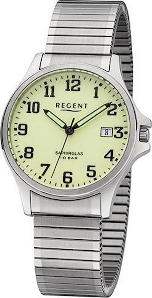 REGENT F-1348 Herrenuhr Saphir 36 mm Leuchtzifferblatt 10 BAR