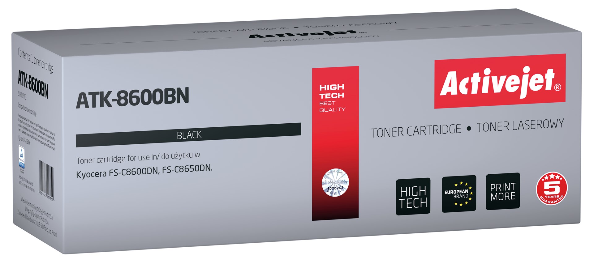 Toner Activejet ATK-8600BN (náhrada za Kyocera TK-8600K; Supreme; 30000 strán; čierny)