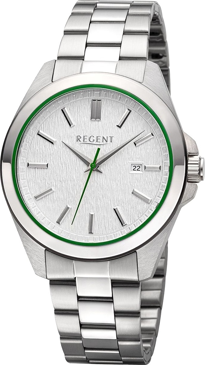 Regent 11150785 Pánske náramkové hodinky Quartz oceľ/strieborná farba