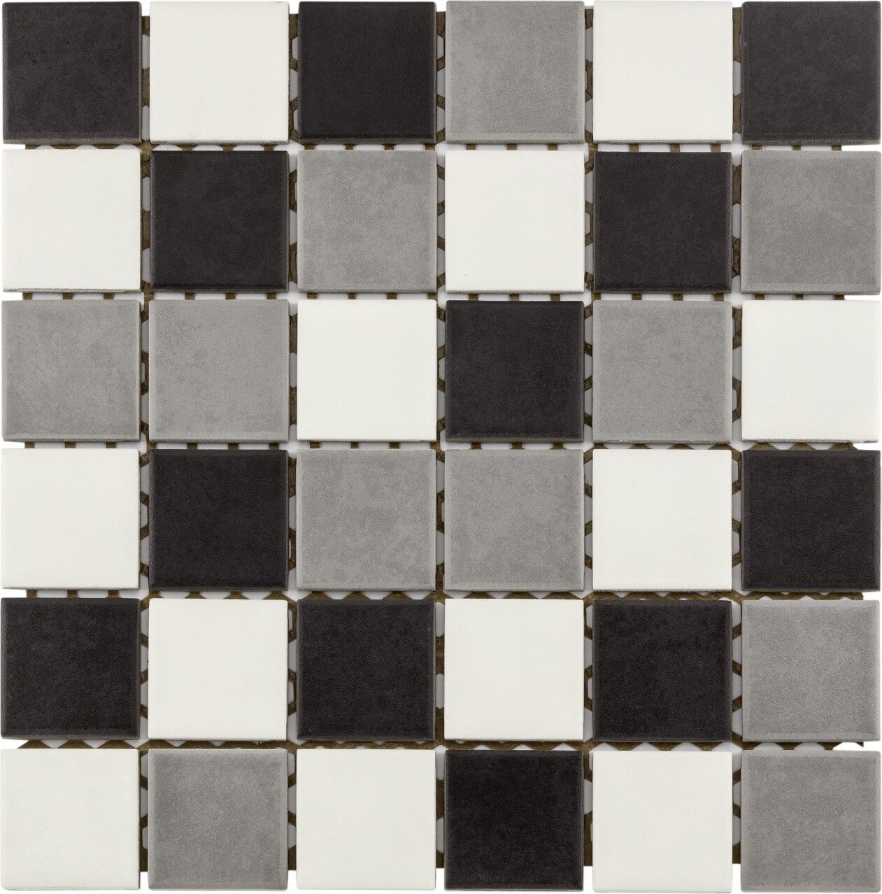 KNG Mosaikfliese Maxi 30 x 30 cm weiß-grau-schwarz Steinmaß: ca. 4,7 x 4,7 cm