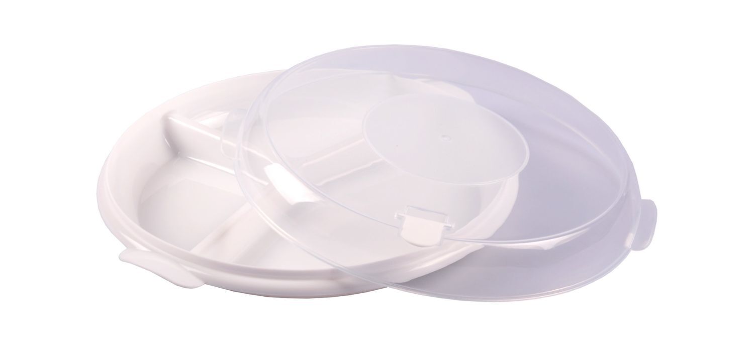 PLAST1 Mikrowellen Menüteller 23cm Mikrowellenteller Portionsteller Mikrowellengeschirr 021fe