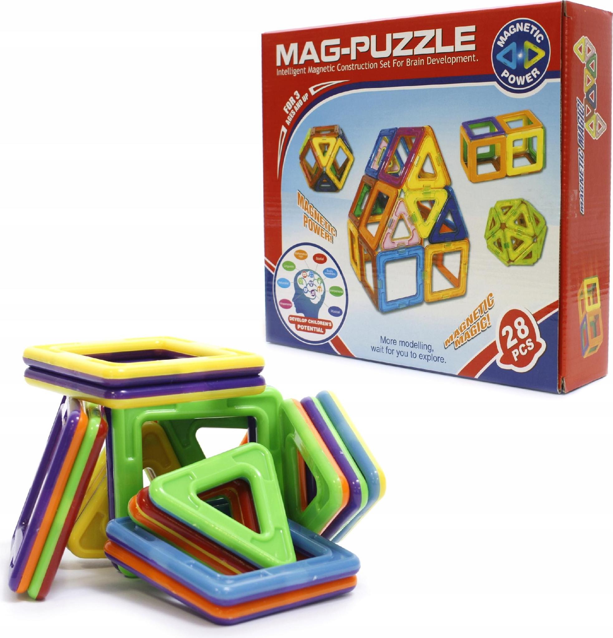 Midex Magnetische Bausteine 28 Teile 3D Konstruktion Spielzeug Kreativ Lernspielzeug Kinder