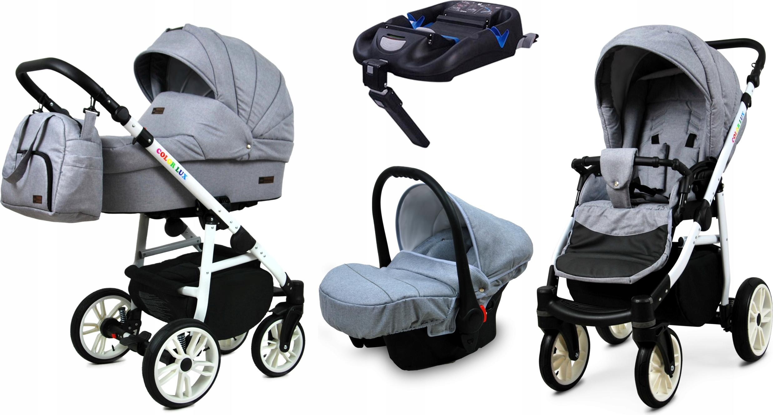 BabyLux Color Lux | 4in1 Kinderwagen Set | Silver Flex | Kombikinderwagen | Kinderwagenset | Is