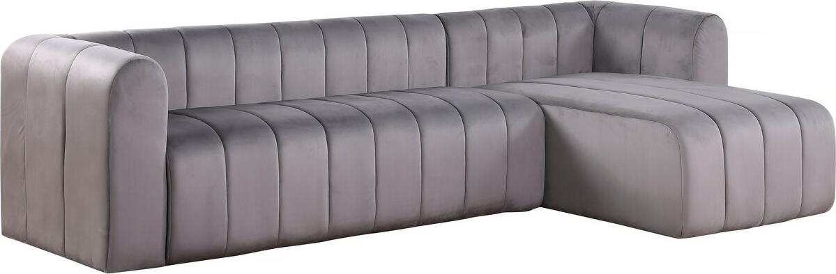 Habitat et Jardin Ecksofa aus Samt "Victor Hugo" - 3-Sitzer - Grau
