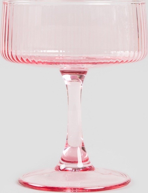 HOMLA DOLORE rosa geriffeltes Glas 0,23 l