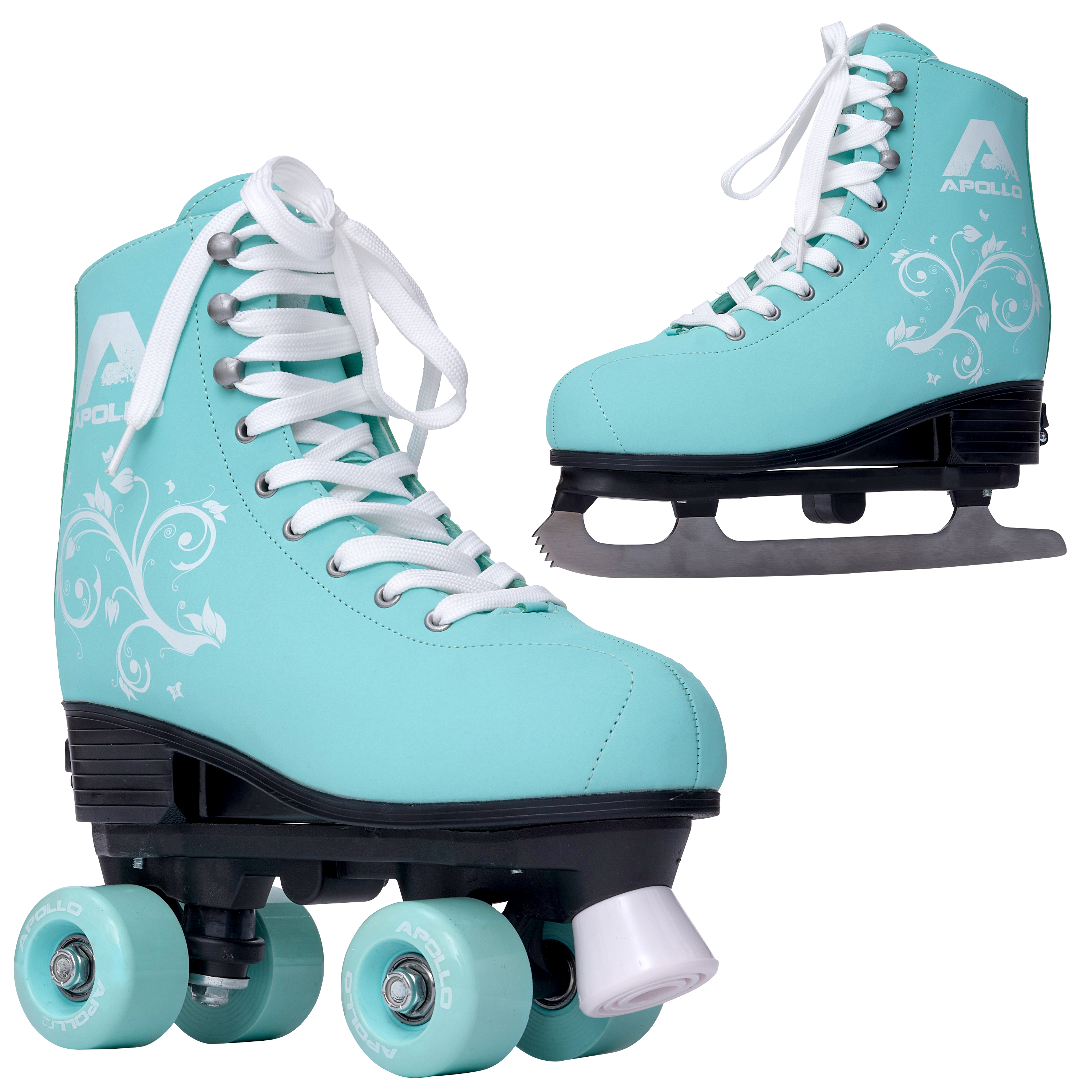 Inline Skates Rollschuhe Sport blau Silber Schlüsselanhänger Anhänger 
