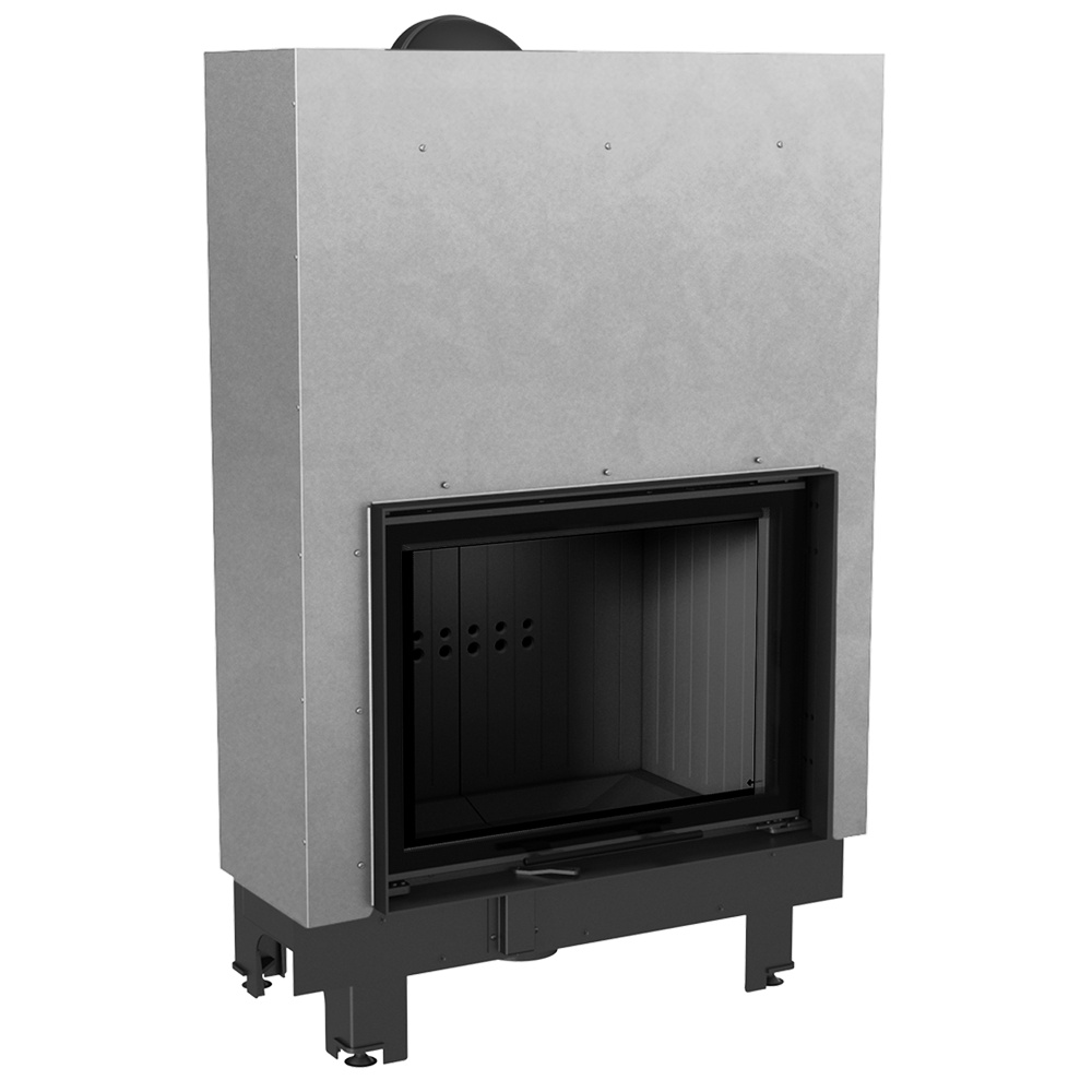 Oceľový krb KRATKI MBA 17 kW Ø 200 Lift-up samozatvárací čierny thermotec